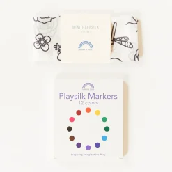 Sarah's Silks Coloring Playsilks-Heart Coloring Playsilk & Markers Set