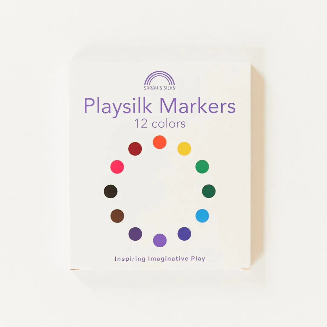 Sarah's Silks Coloring Playsilks-Heart Coloring Playsilk & Markers Set