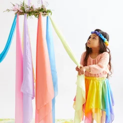 Sarah's Silks Playsilk Sets-Large May Day Playsilk Set Of 8 With May Day Ring