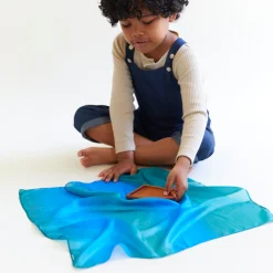 Sarah's Silks Mini Playsilks-Mini Ocean Playsilk