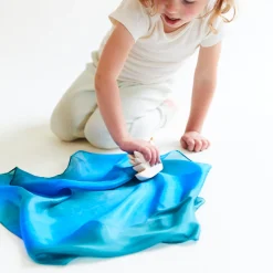 Sarah's Silks Mini Playsilks-Mini Ocean Playsilk