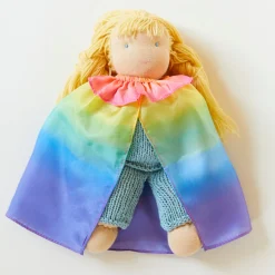Sarah's Silks Waldorf Doll Dress-Ups|Rainbow Party-Rainbow Doll Cape