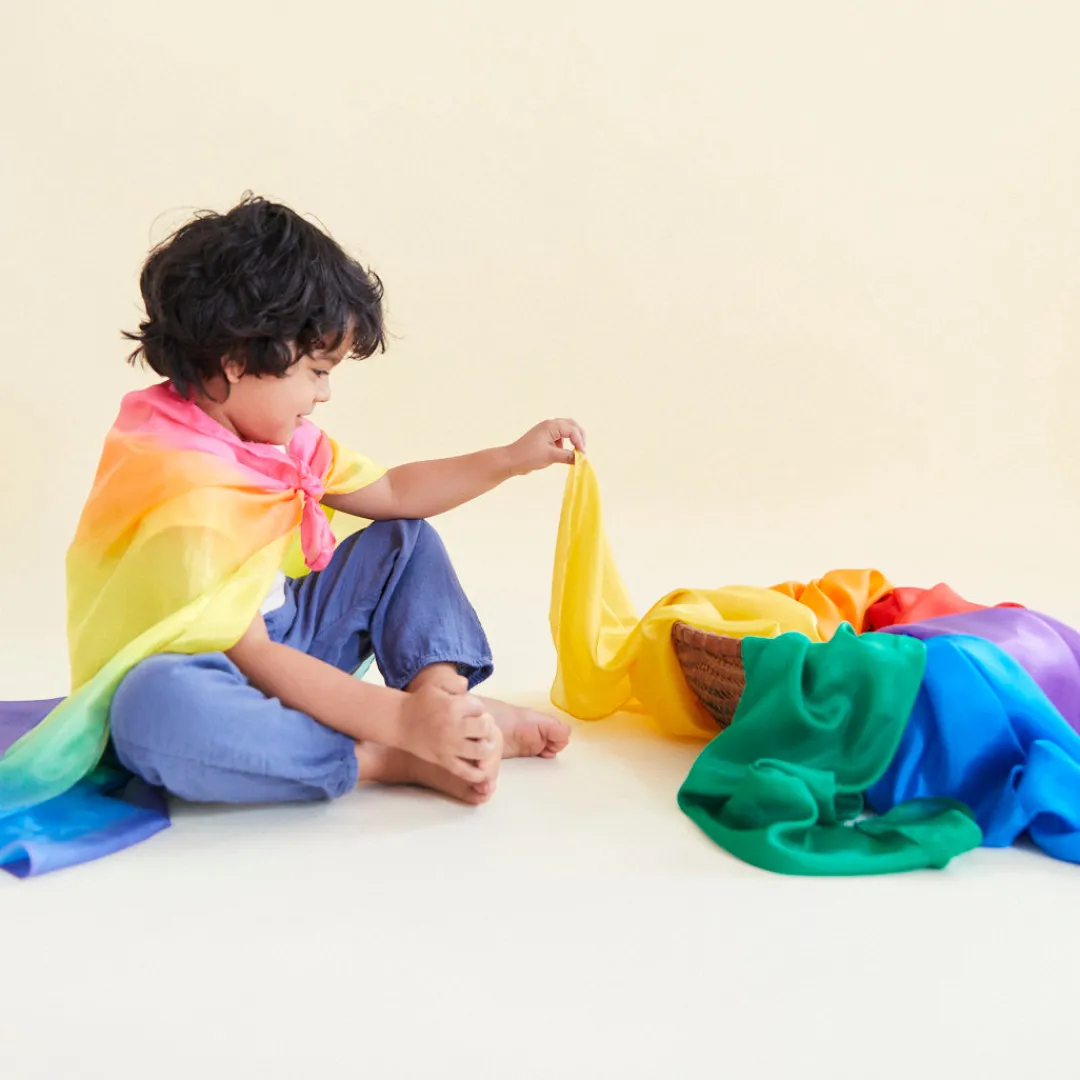 Sarah's Silks Playsilk Sets|Playsilk Displays-Set Of 17 Solid Color Playsilks