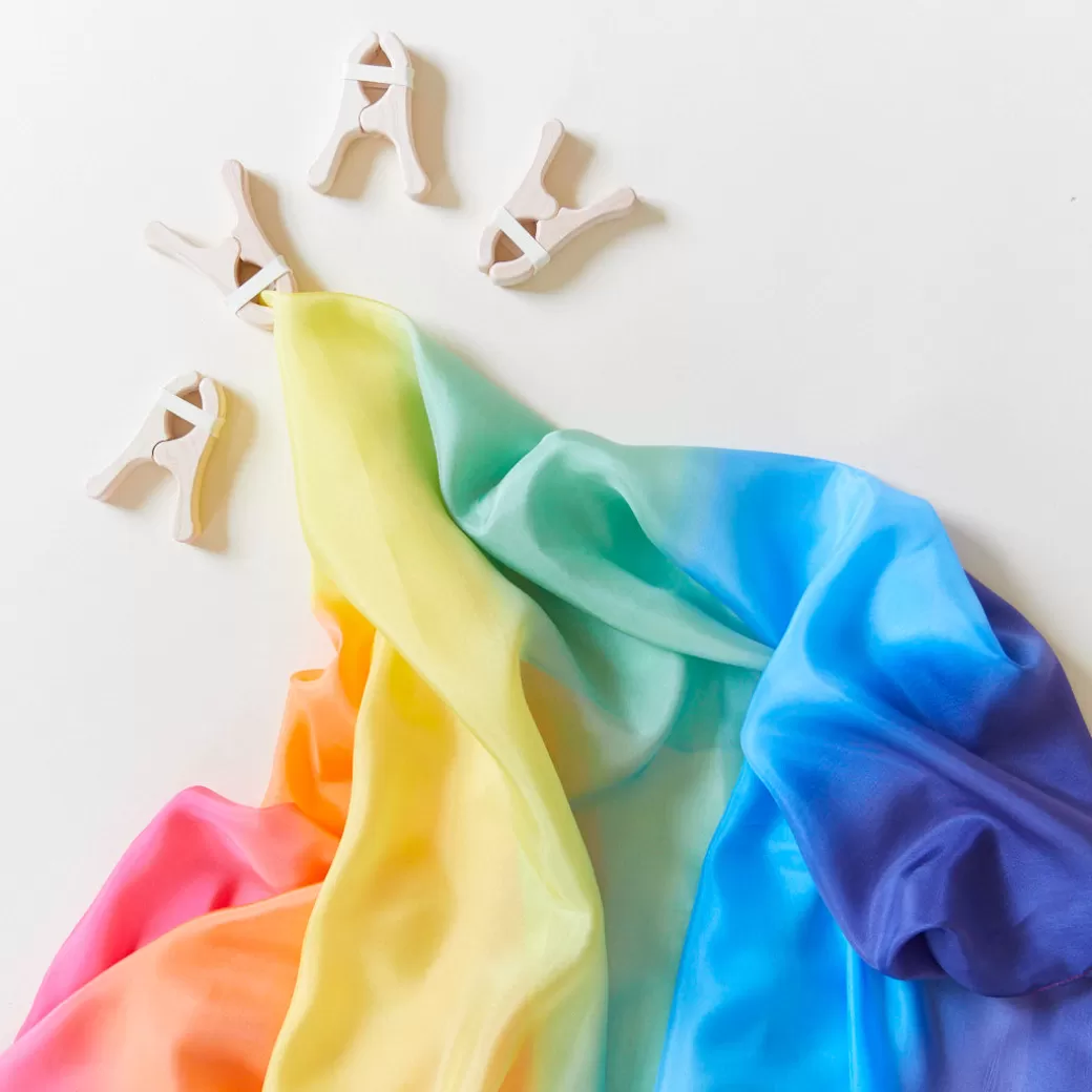 double_rainbow_fort_kit_4.webp Sarah's Silks Fort Kits | Waldorf Playstand*Double Rainbow Fort Kit