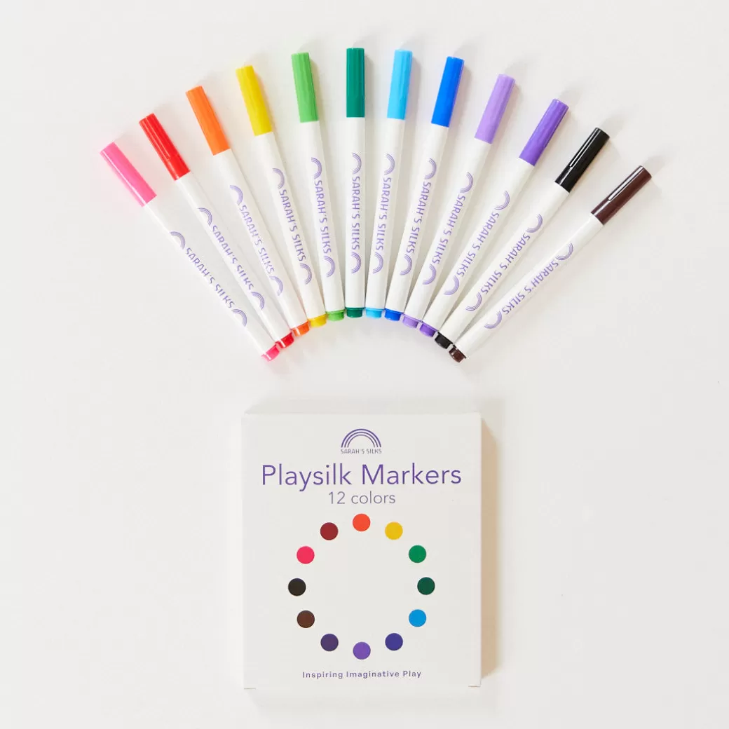 Sarah's Silks Coloring Playsilks*Heart Coloring Playsilk & Markers Set