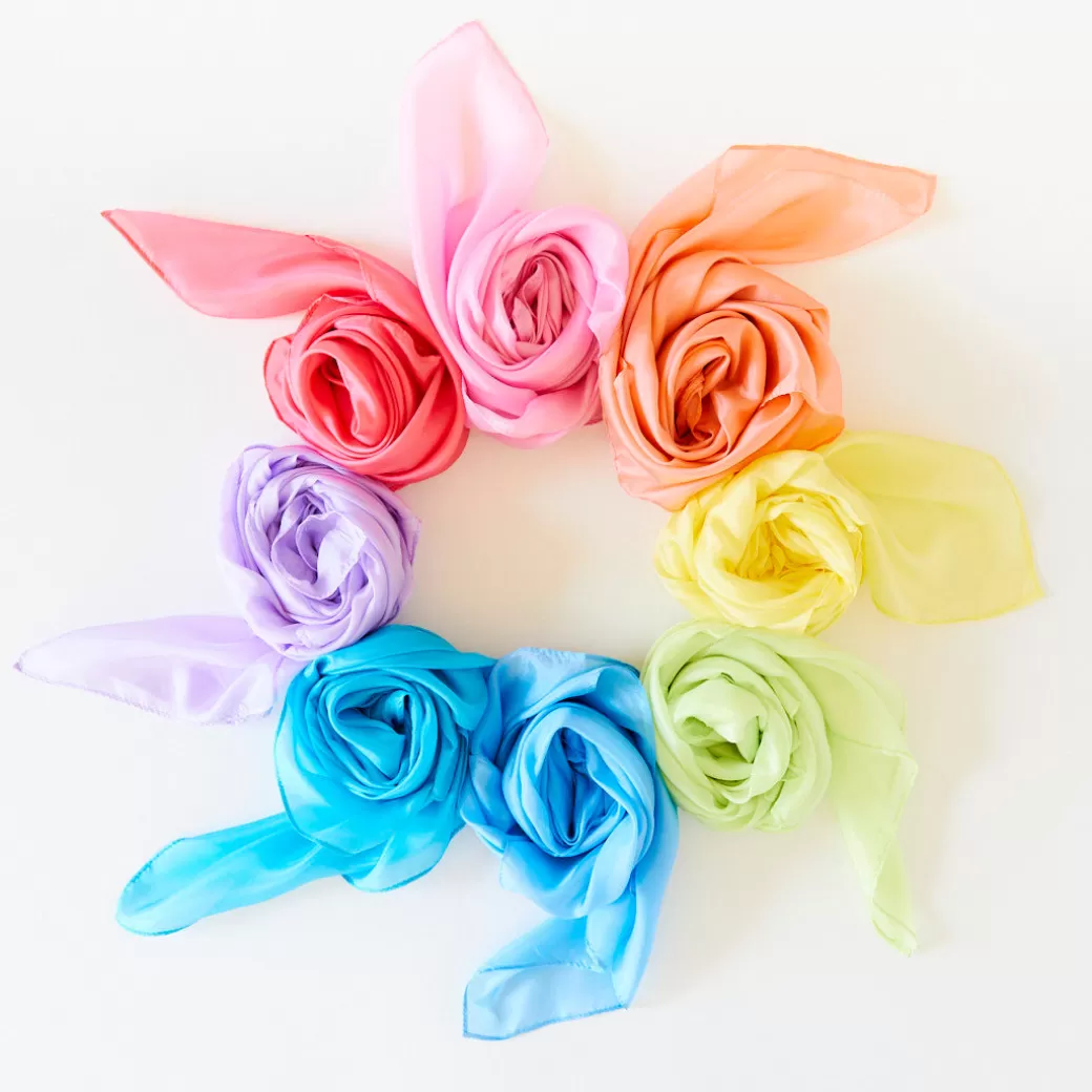 Sarah's Silks Playsilk Sets*Large May Day Playsilk Set Of 8 With May Day Ring